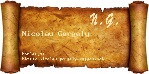 Nicolau Gergely névjegykártya